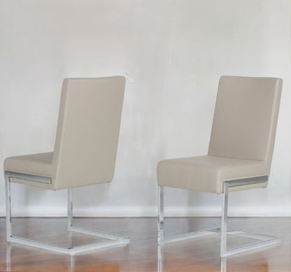 Gray & Silver Faux Leather Dining Chair - Set of 2