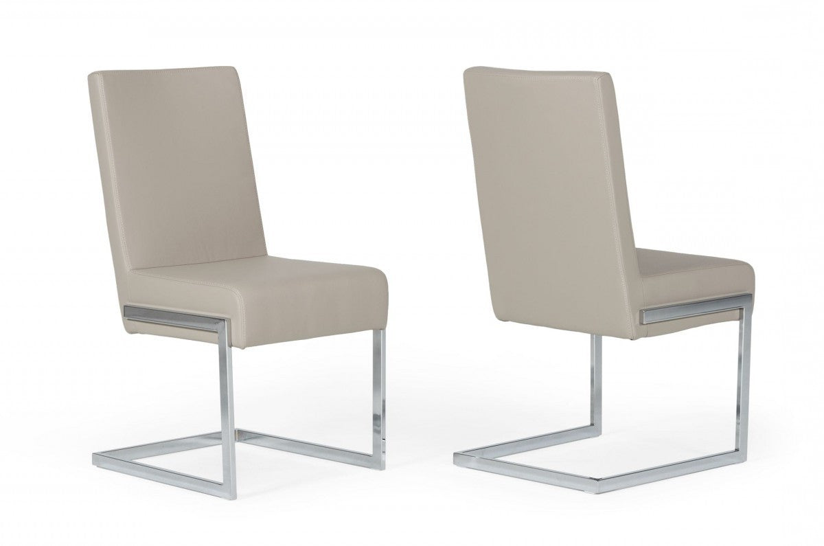 Gray & Silver Faux Leather Dining Chair - Set of 2
