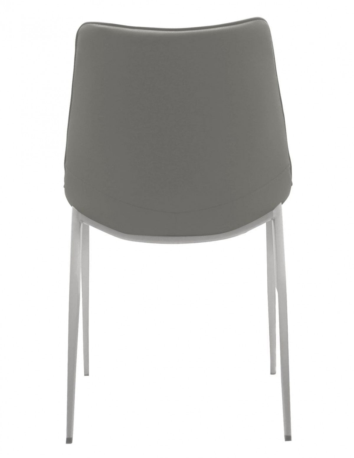 Gray Faux Leather Modern Dining Chairs - Set of 2
