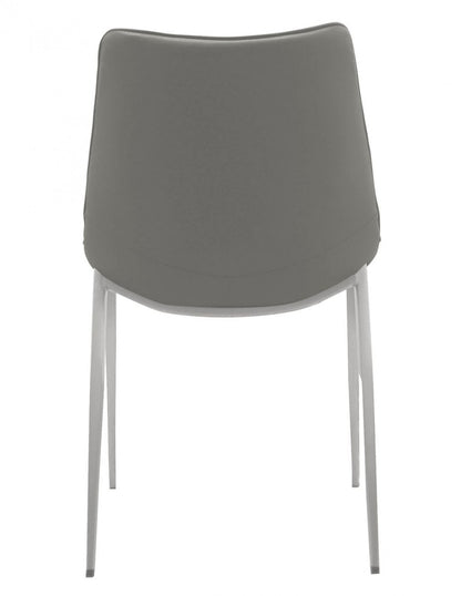 Gray Faux Leather Modern Dining Chairs - Set of 2