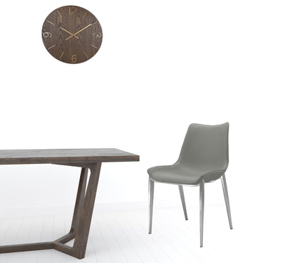 Gray Faux Leather Modern Dining Chairs - Set of 2