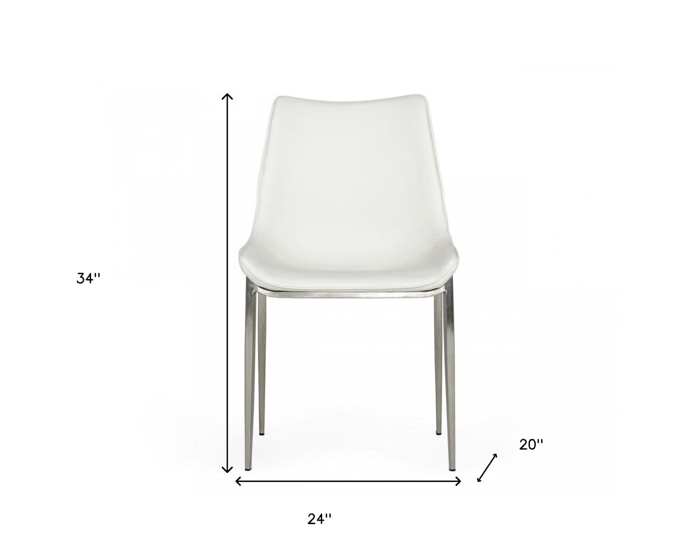 White Faux Leather Modern Dining Chairs - Set of 2