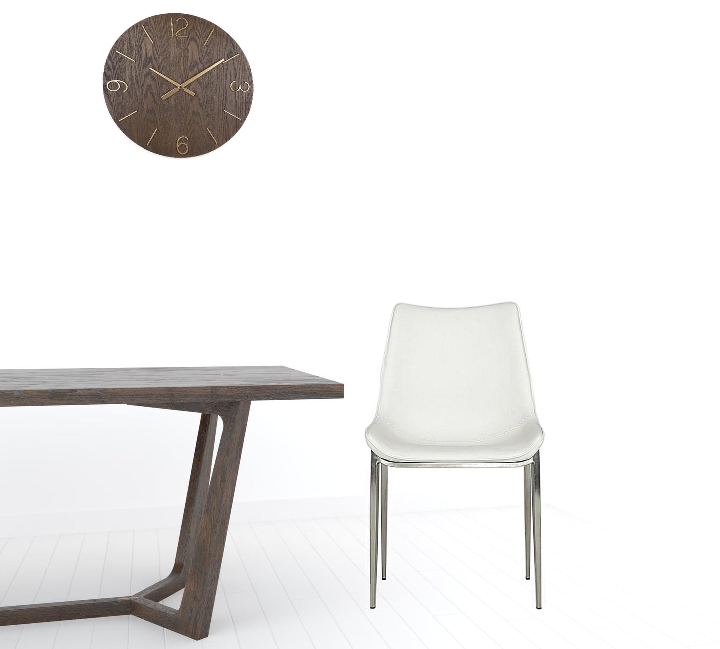 White Faux Leather Modern Dining Chairs - Set of 2