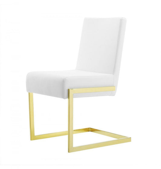 White Gold Modern Dining Chairs - Set of 2