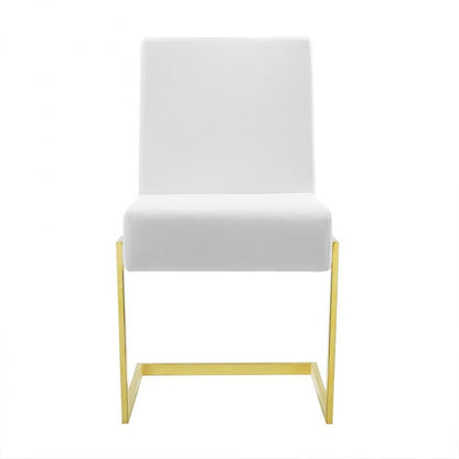 White Gold Modern Dining Chairs - Set of 2