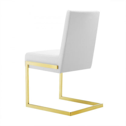 White Gold Modern Dining Chairs - Set of 2