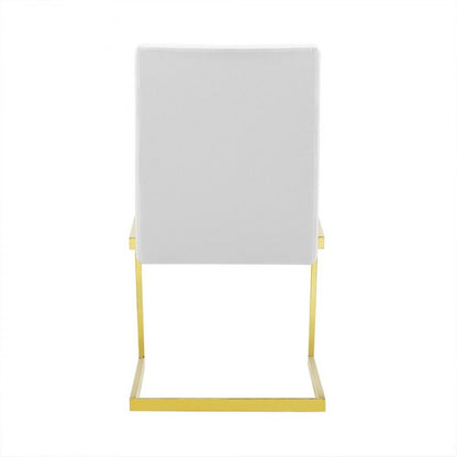 White Gold Modern Dining Chairs - Set of 2