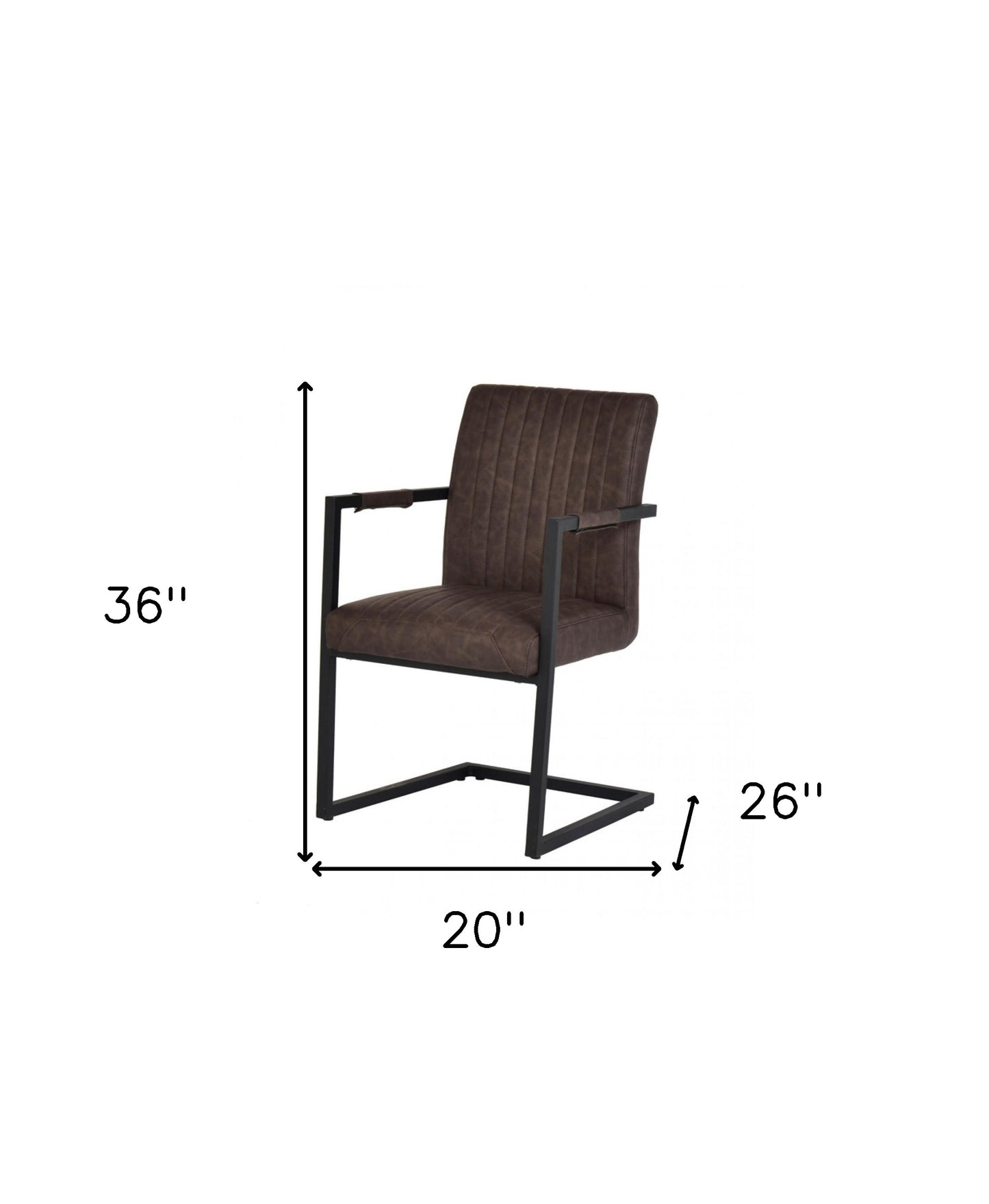 Brown Faux Leather Dining Chairs - Set of 2