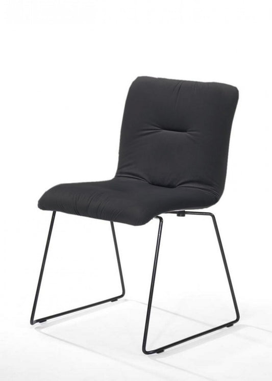 Dark Gray Velvet Dining Chairs - Set of 2