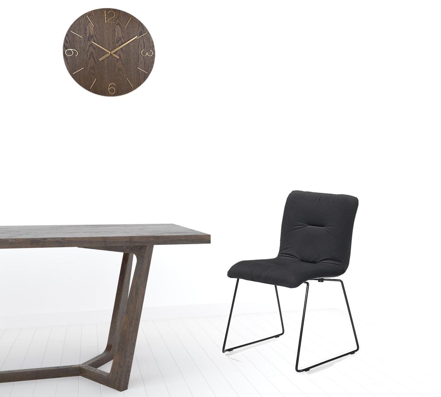 Dark Gray Velvet Dining Chairs - Set of 2
