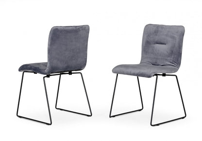 Gray Velvet Dining Chairs - Set of 2
