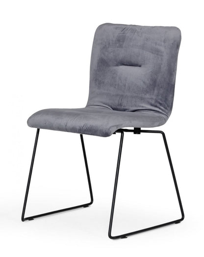 Gray Velvet Dining Chairs - Set of 2