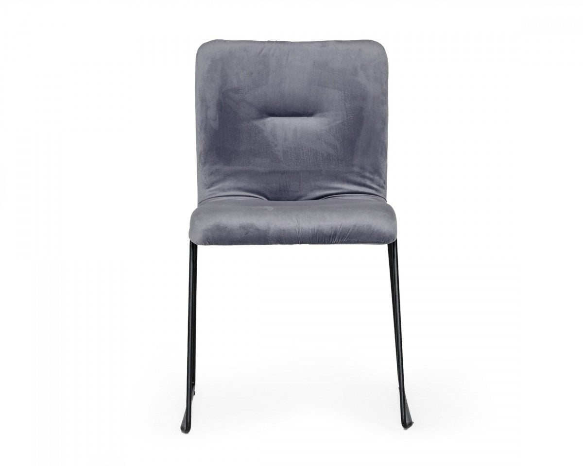 Gray Velvet Dining Chairs - Set of 2