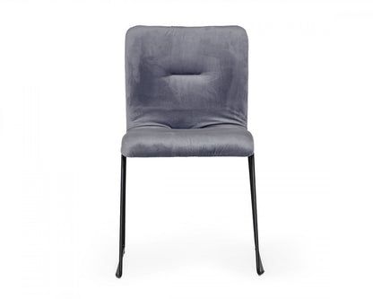 Gray Velvet Dining Chairs - Set of 2