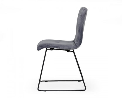 Gray Velvet Dining Chairs - Set of 2