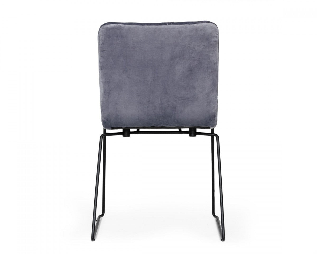Gray Velvet Dining Chairs - Set of 2