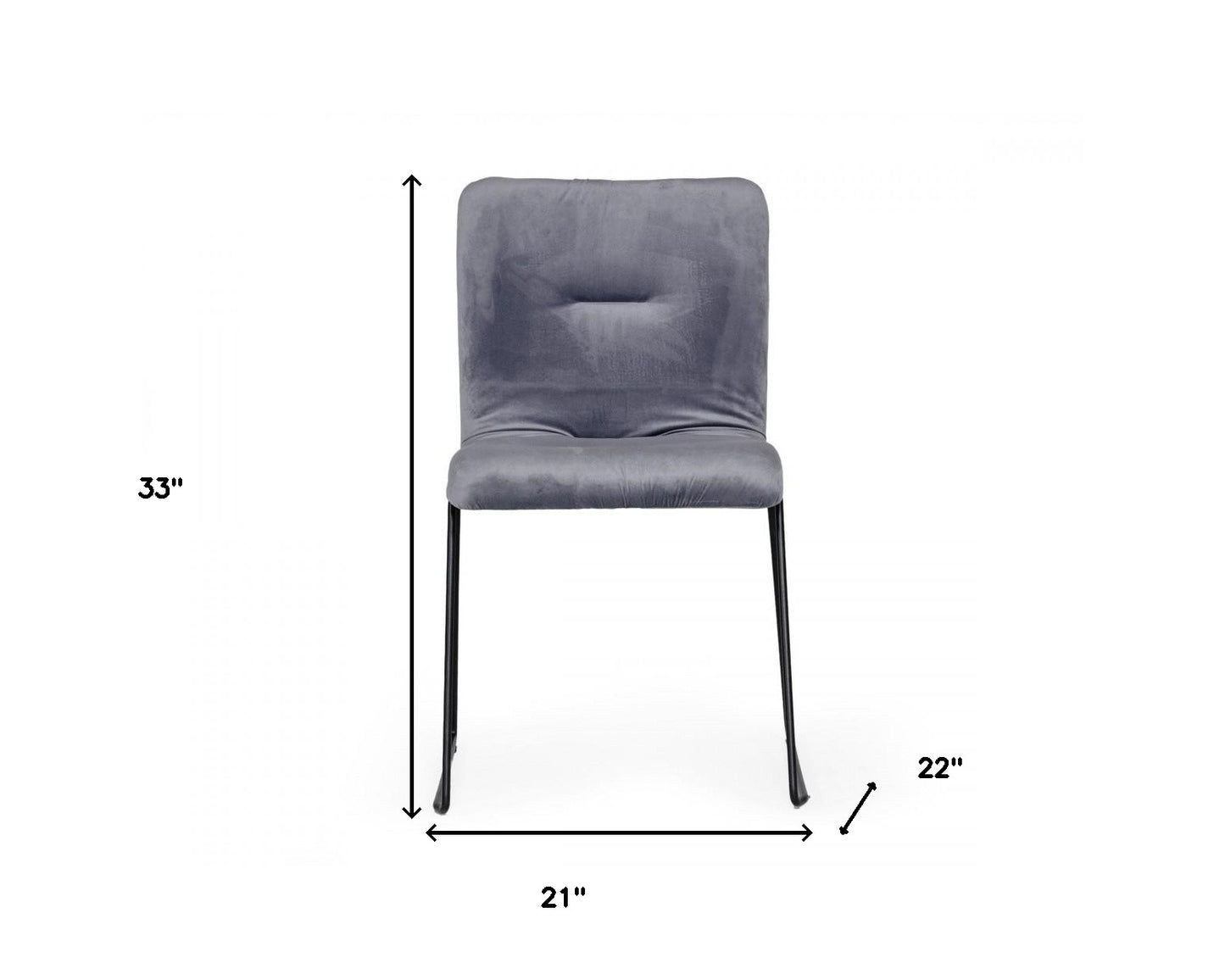 Gray Velvet Dining Chairs - Set of 2