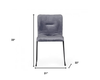 Gray Velvet Dining Chairs - Set of 2