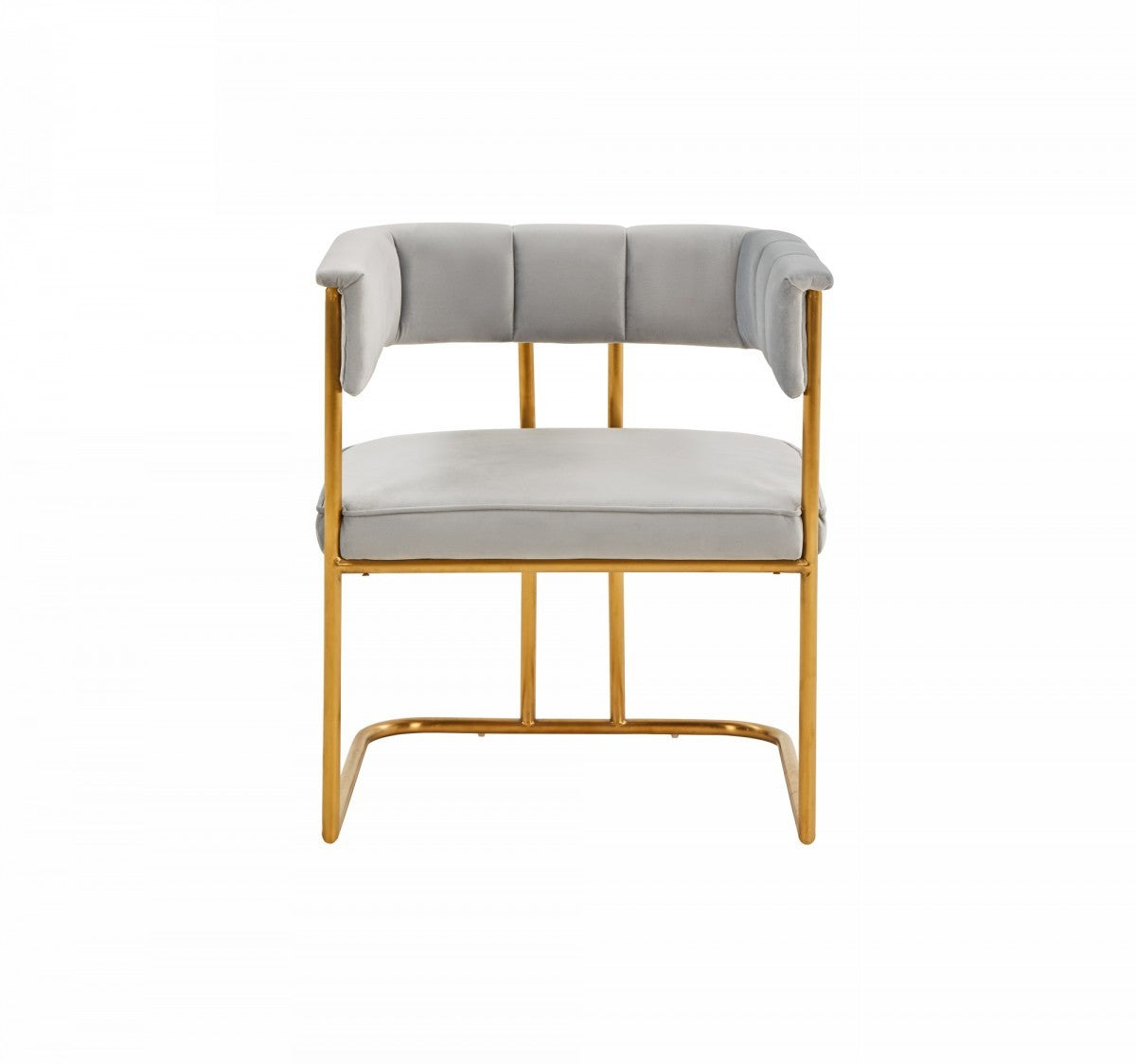 Gray & Gold Fabric Dining Chair