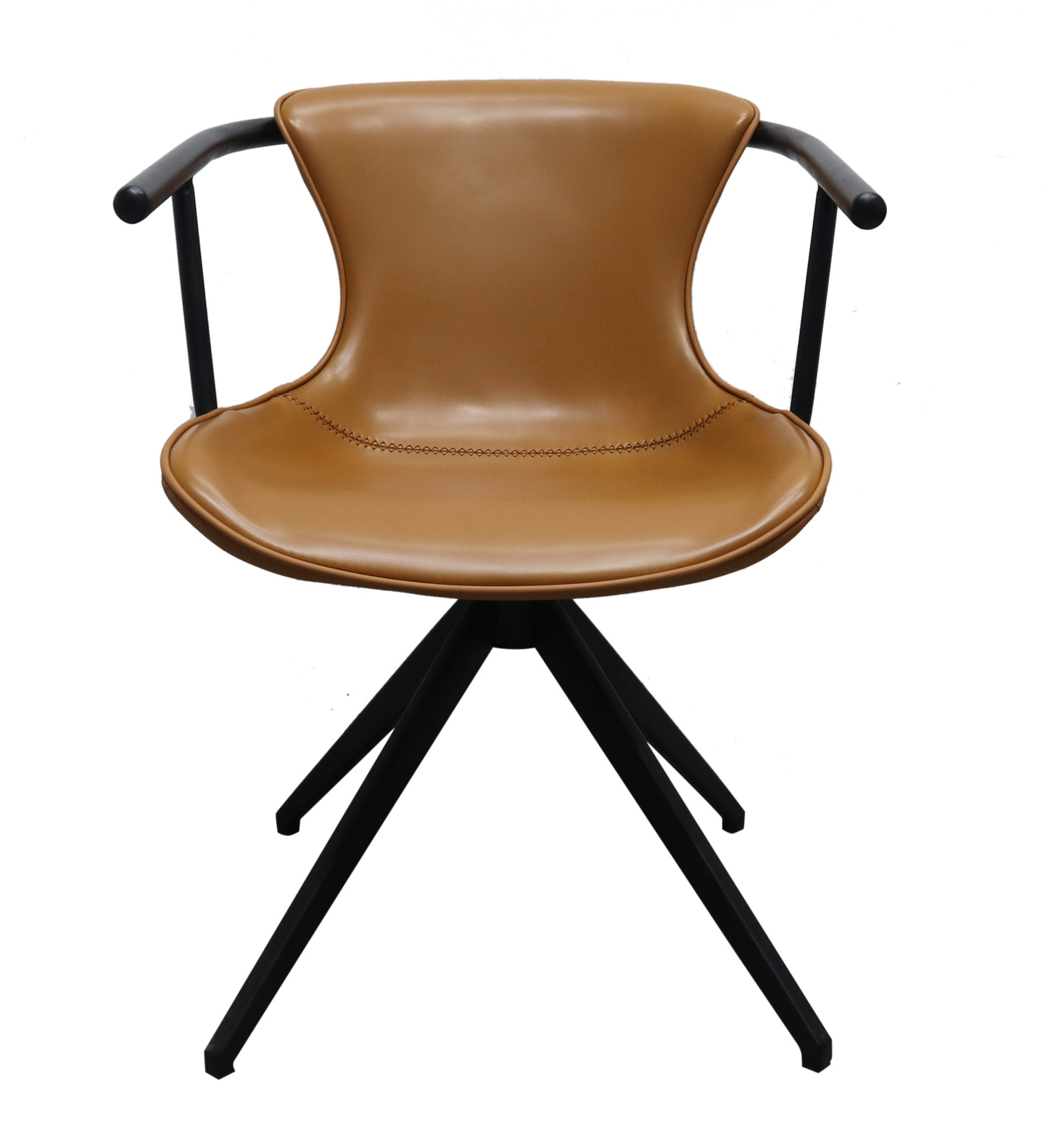 Camel & Black Faux Leather Dining Chair