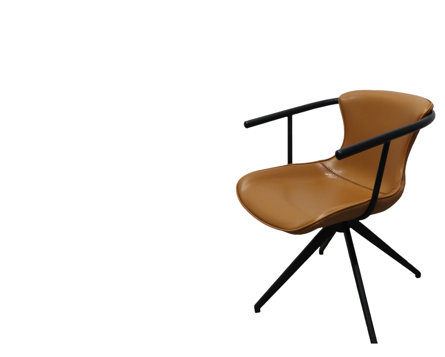 Camel & Black Faux Leather Dining Chair