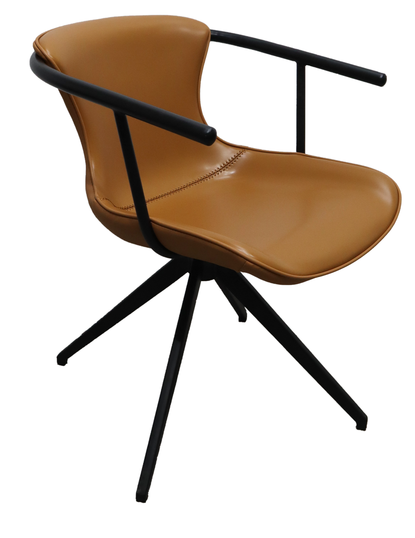 Camel & Black Faux Leather Dining Chair