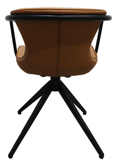 Camel & Black Faux Leather Dining Chair