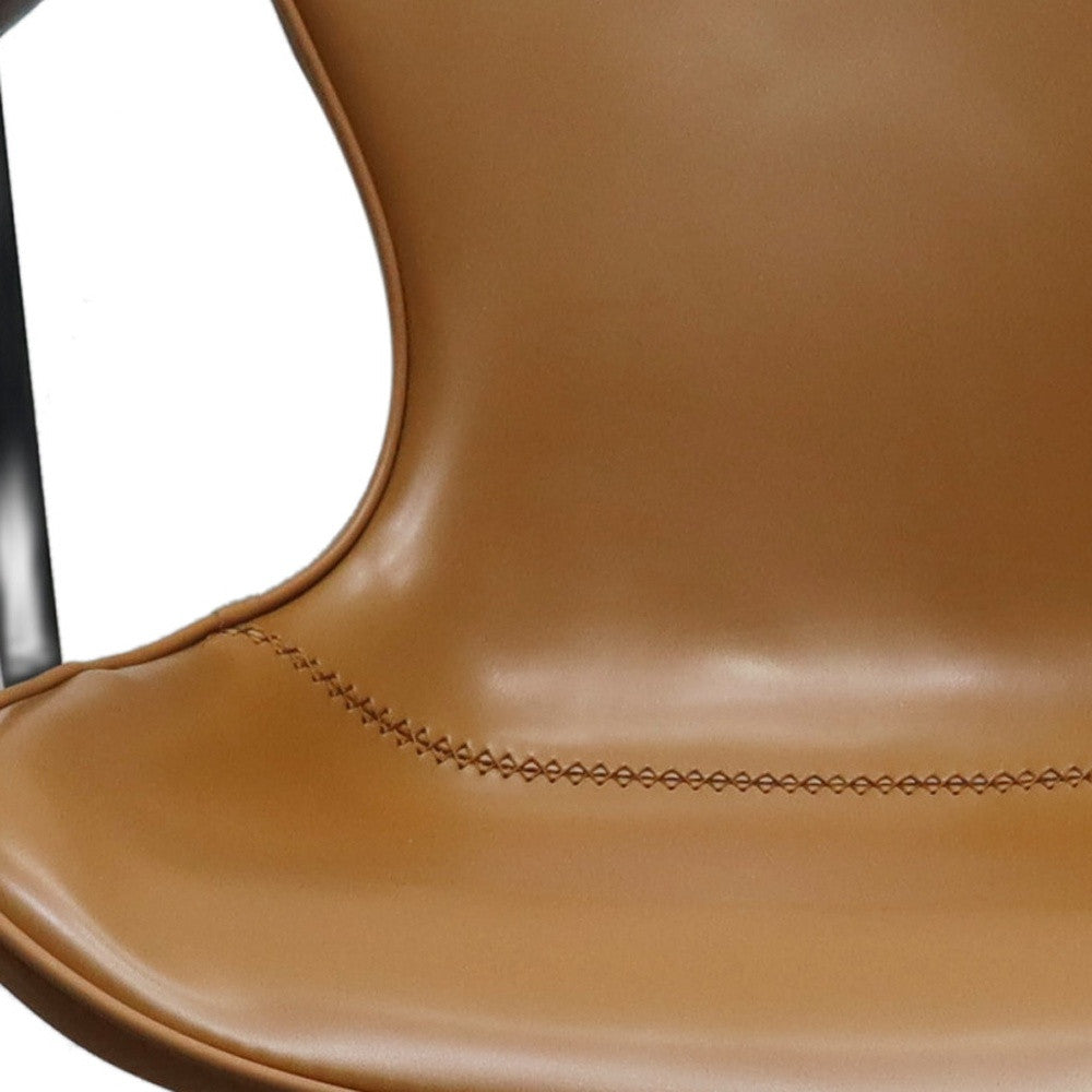 Camel & Black Faux Leather Dining Chair