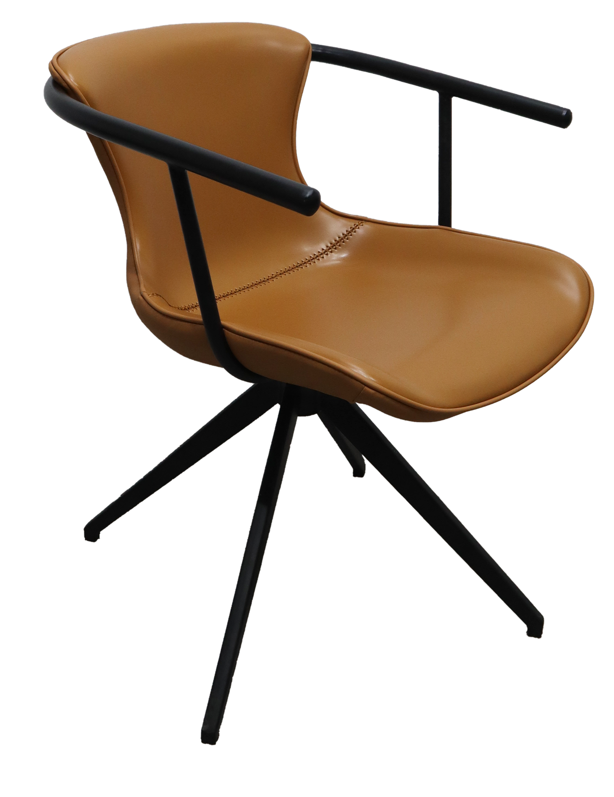 Camel & Black Faux Leather Dining Chair