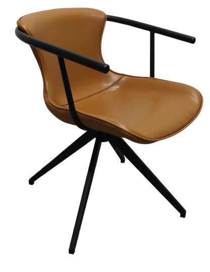 Camel & Black Faux Leather Dining Chair