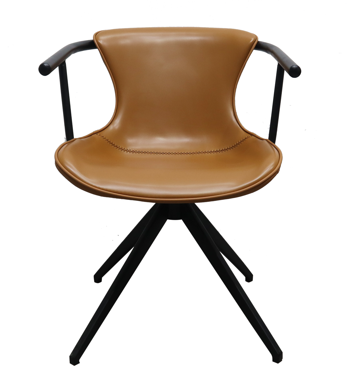 Camel & Black Faux Leather Dining Chair