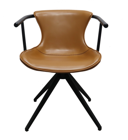 Camel & Black Faux Leather Dining Chair