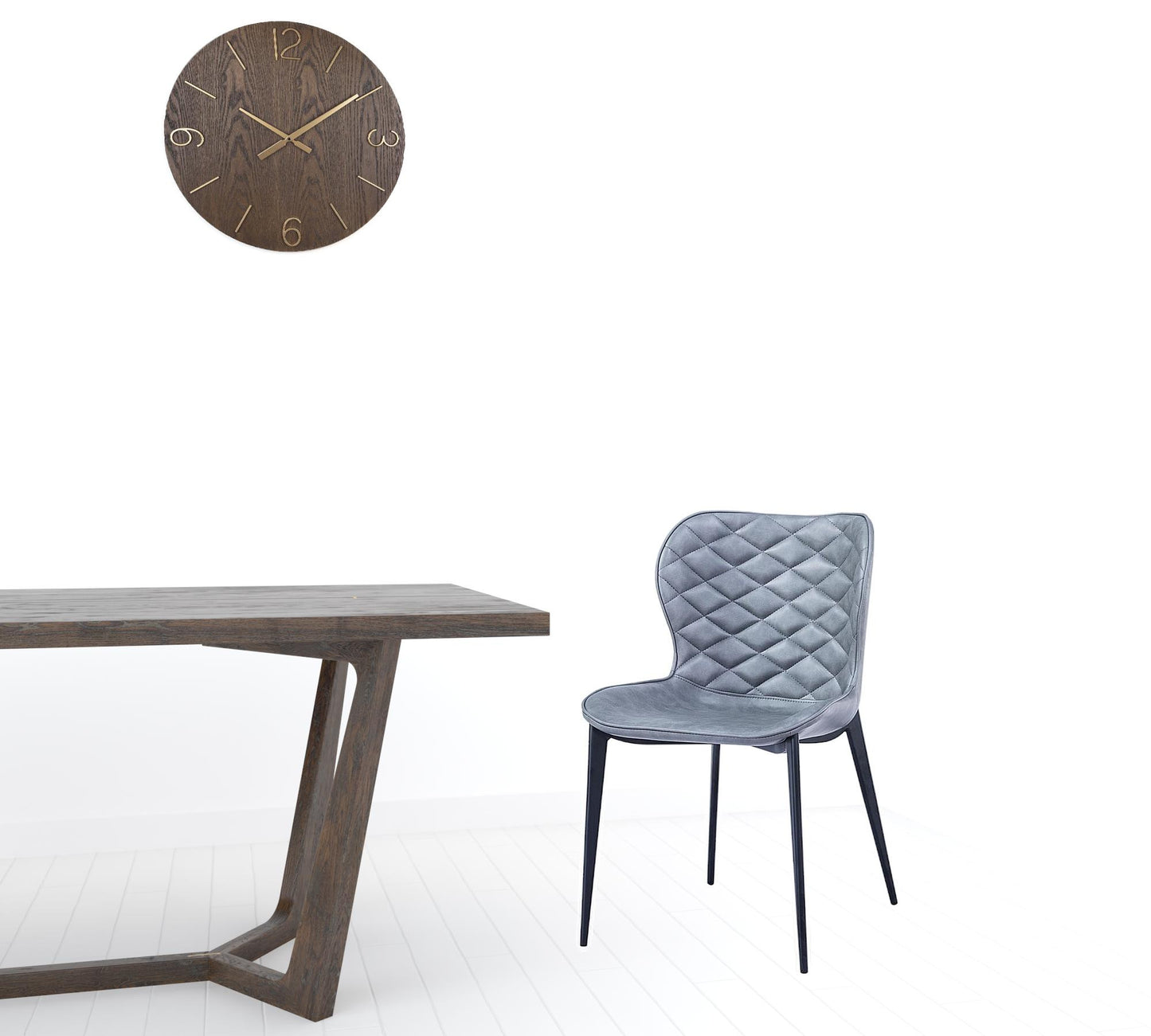 Gray Black Modern Dining Chairs - Set of 2