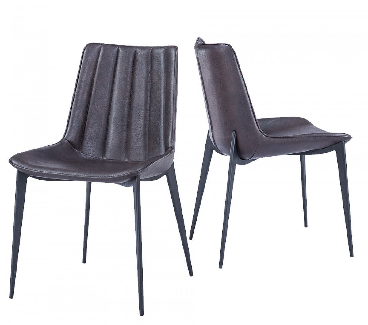 Brown Black Modern Dining Chairs - Set of 2