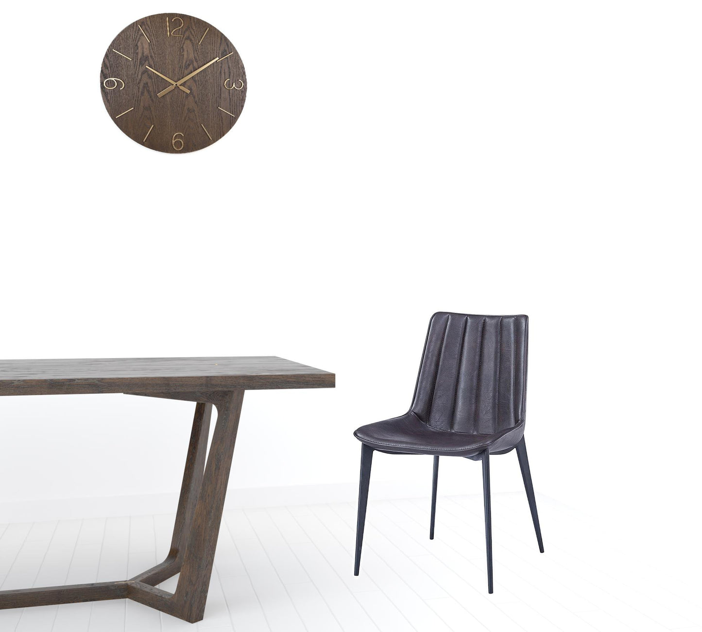 Brown Black Modern Dining Chairs - Set of 2