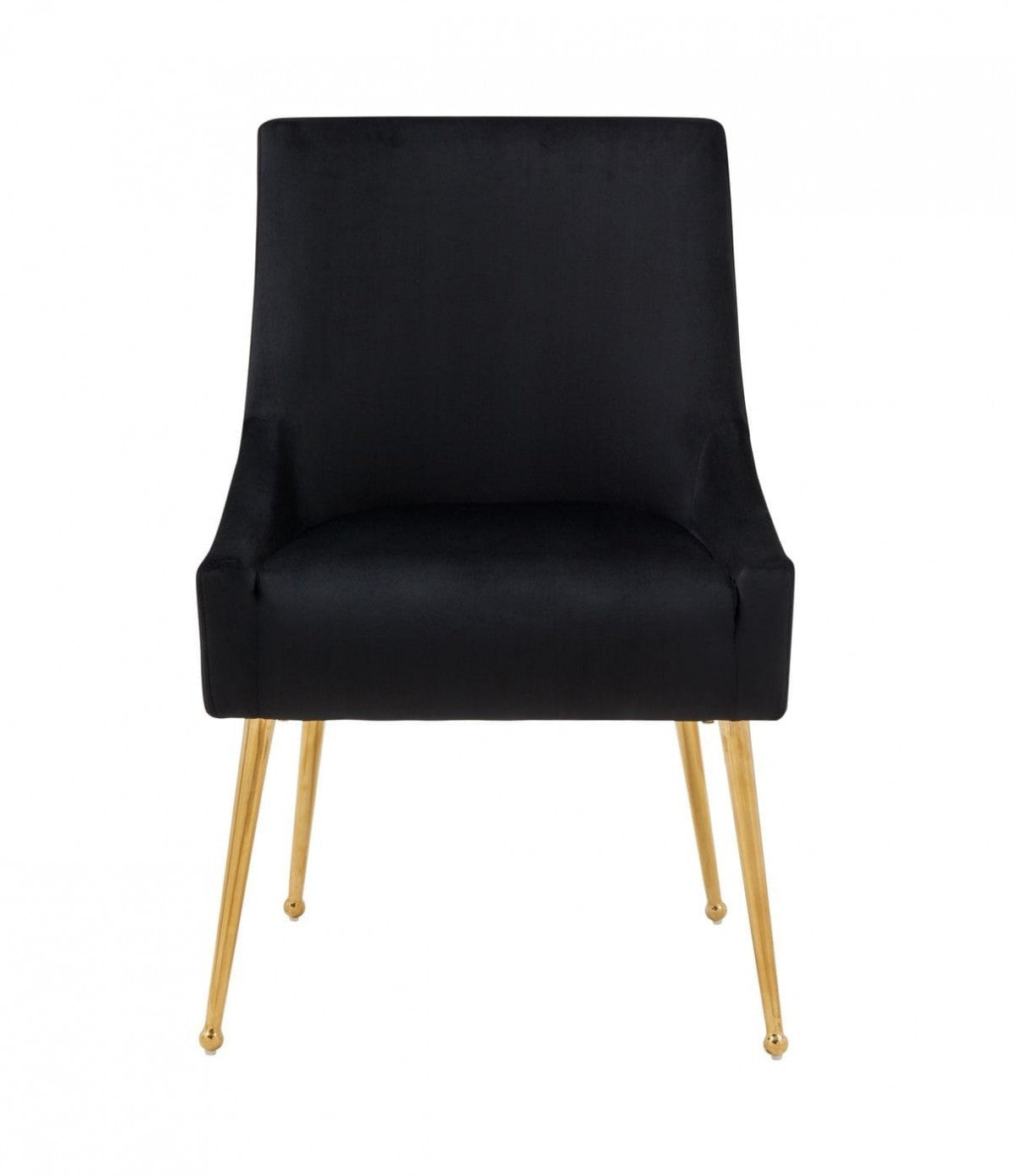 Black Gold Velvet Dining Chairs - Set of 2