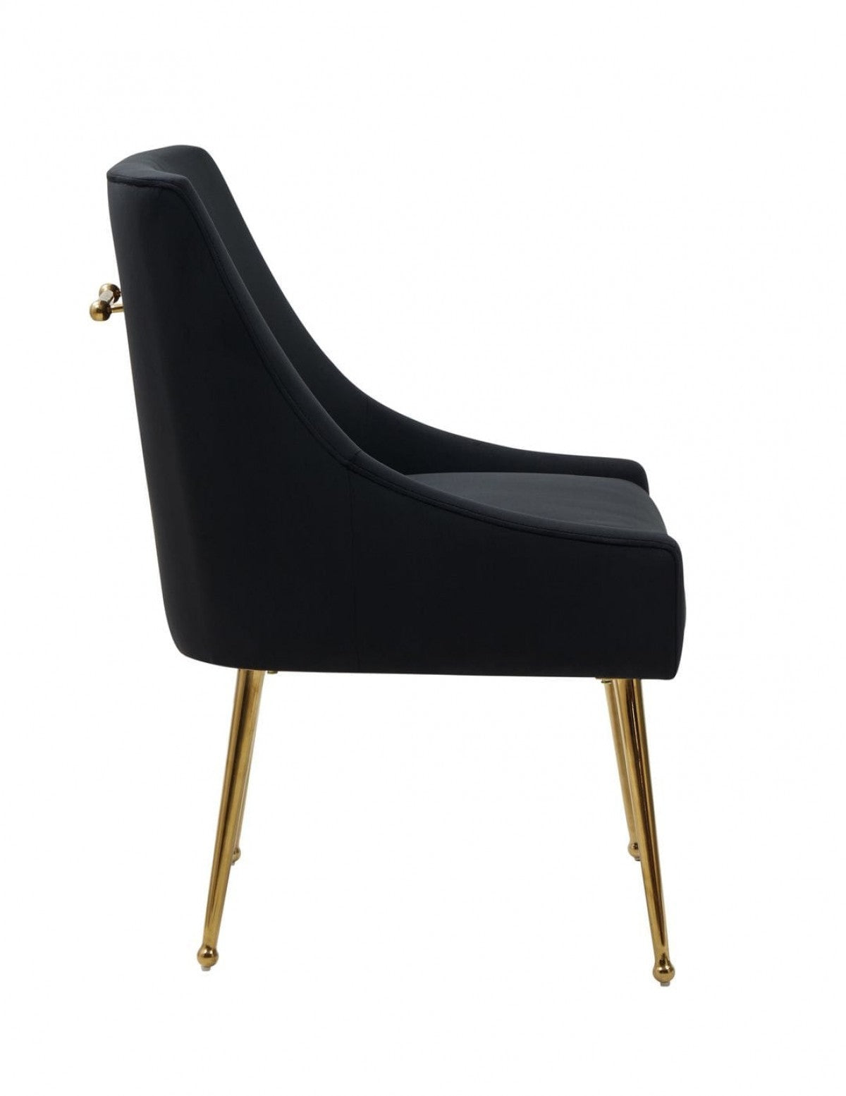 Black Gold Velvet Dining Chairs - Set of 2