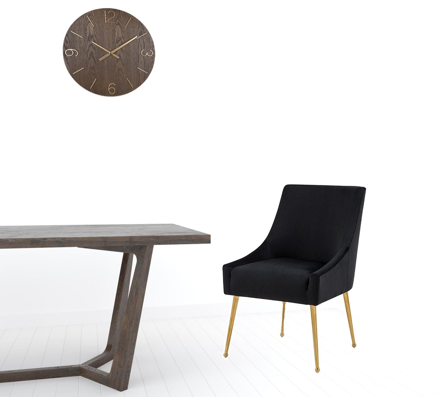 Black Gold Velvet Dining Chairs - Set of 2