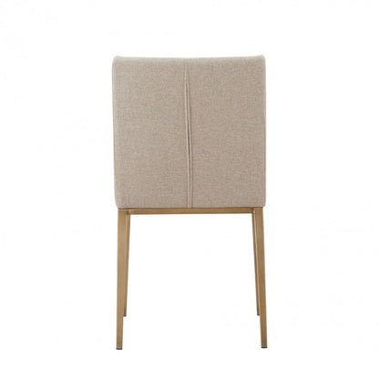 Beige Brass Contemporary Dining Chairs - Set of 2