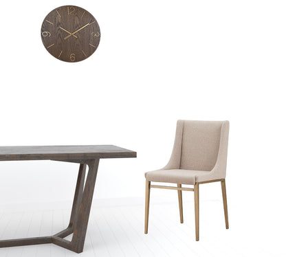 Beige Brass Contemporary Dining Chairs - Set of 2