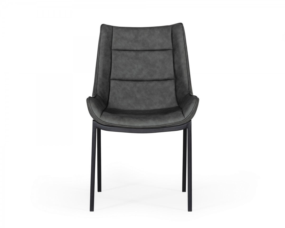 Gray Faux Leather Dining Chairs - Set of 2