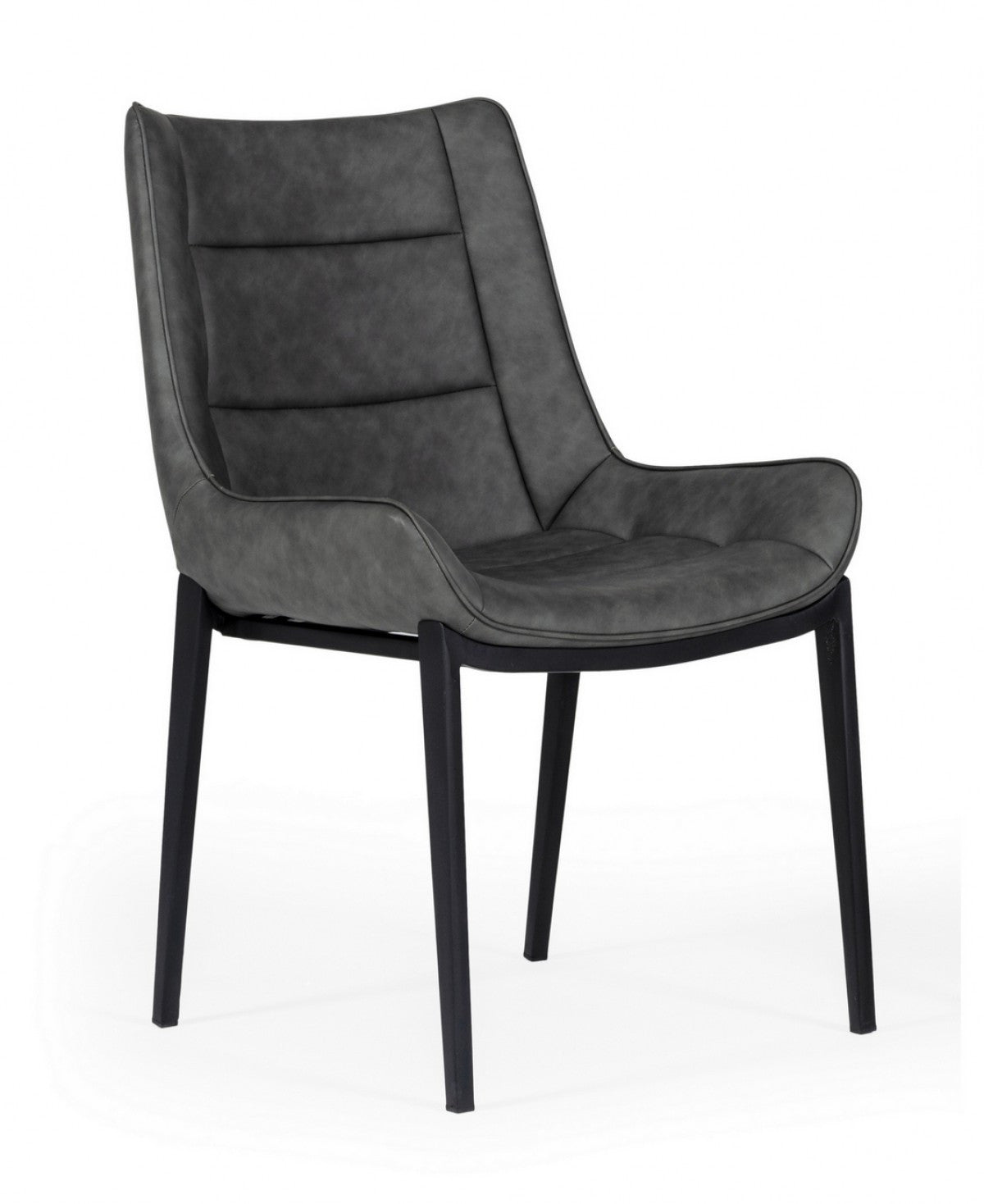 Gray Faux Leather Dining Chairs - Set of 2