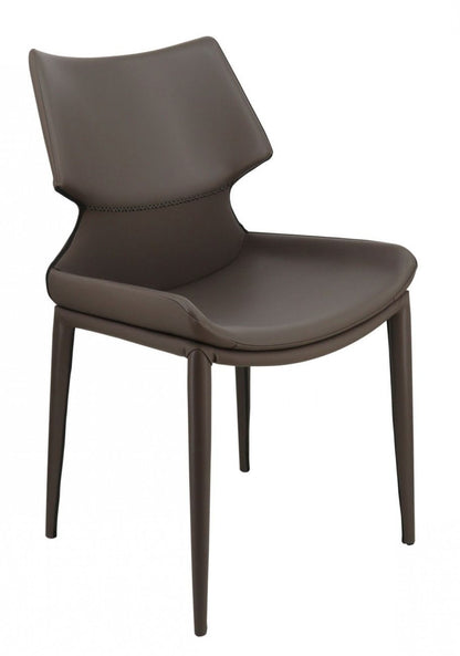 Gray Faux Leather Wrapped Dining Chairs - Set of 2