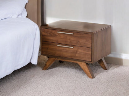 Clancy Solid Wood 2 Drawer Nightstand