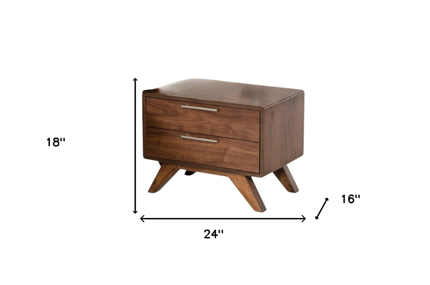 Clancy Solid Wood 2 Drawer Nightstand