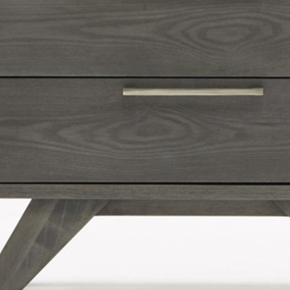 Modern Gray Wash Nightstand w/ 2 Drawers