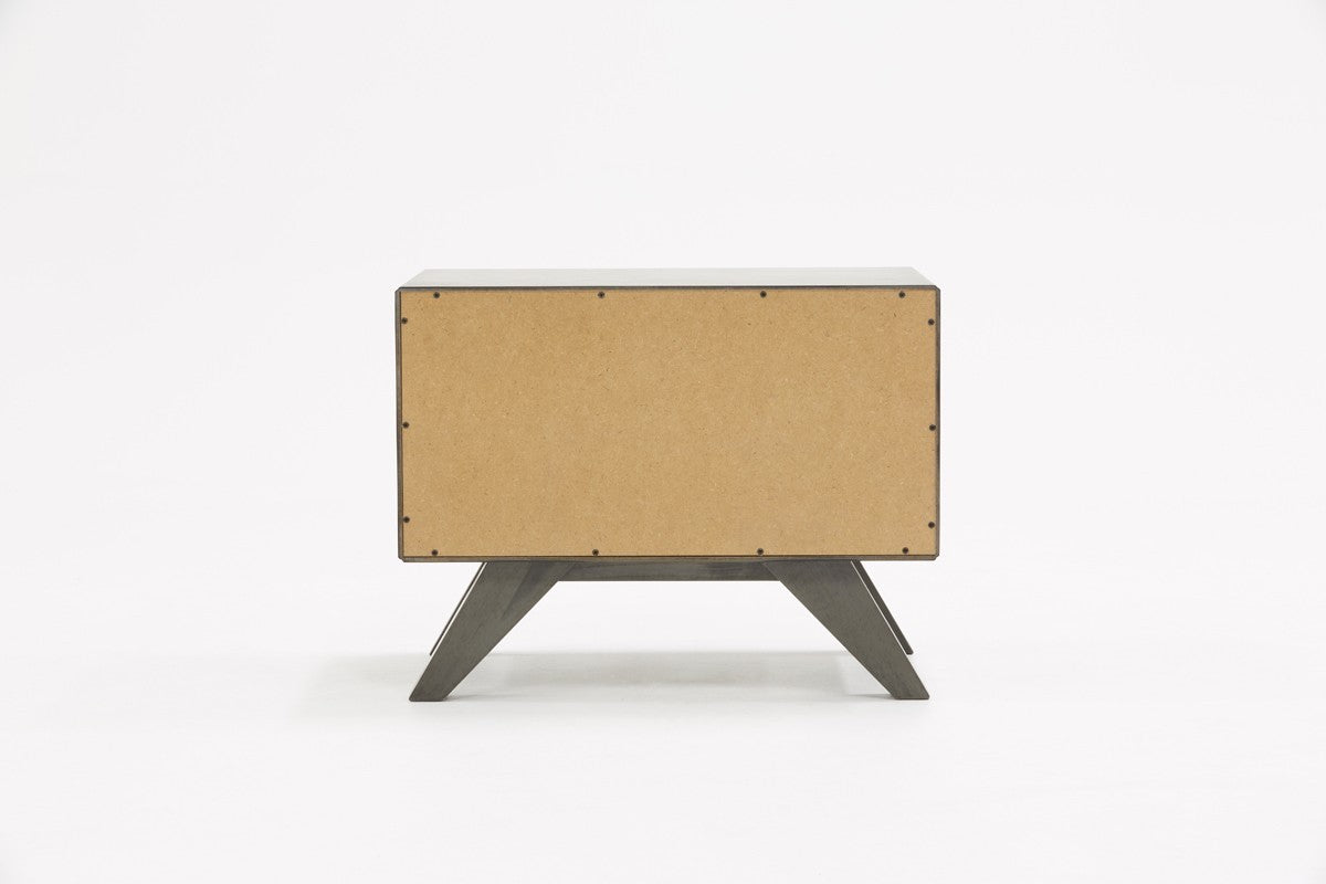 Modern Gray Wash Nightstand w/ 2 Drawers