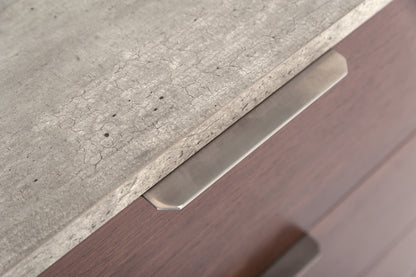 Modern Dark Walnut & Concrete Nightstand