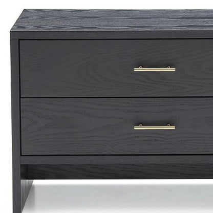 Modern Dark Gray Ash Nightstand w/ 2 Drawers