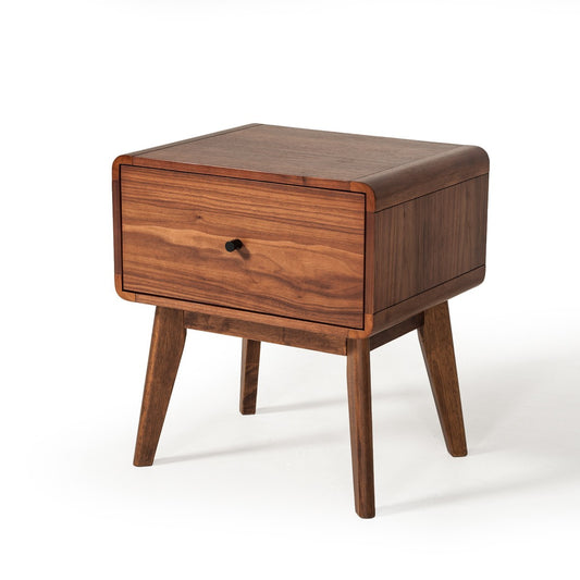 Mid Century Walnut Nightstand w/ Drawer